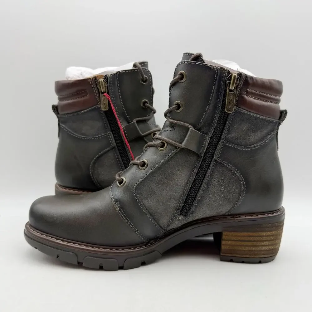 Pikolinos Womens San Sebastian Boots EU 36 US 5.5-6 Grey Calfskin Leather NWOB